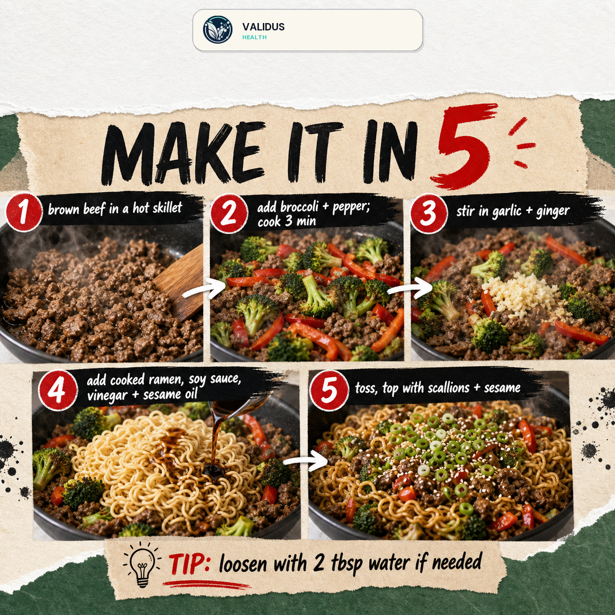 15-Minute Beef & Broccoli Ramen Skillet slide 3