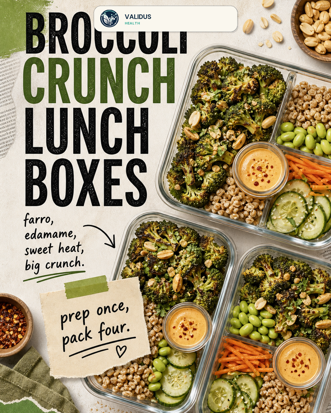 Bang Bang Broccoli Farro Crunch Boxes