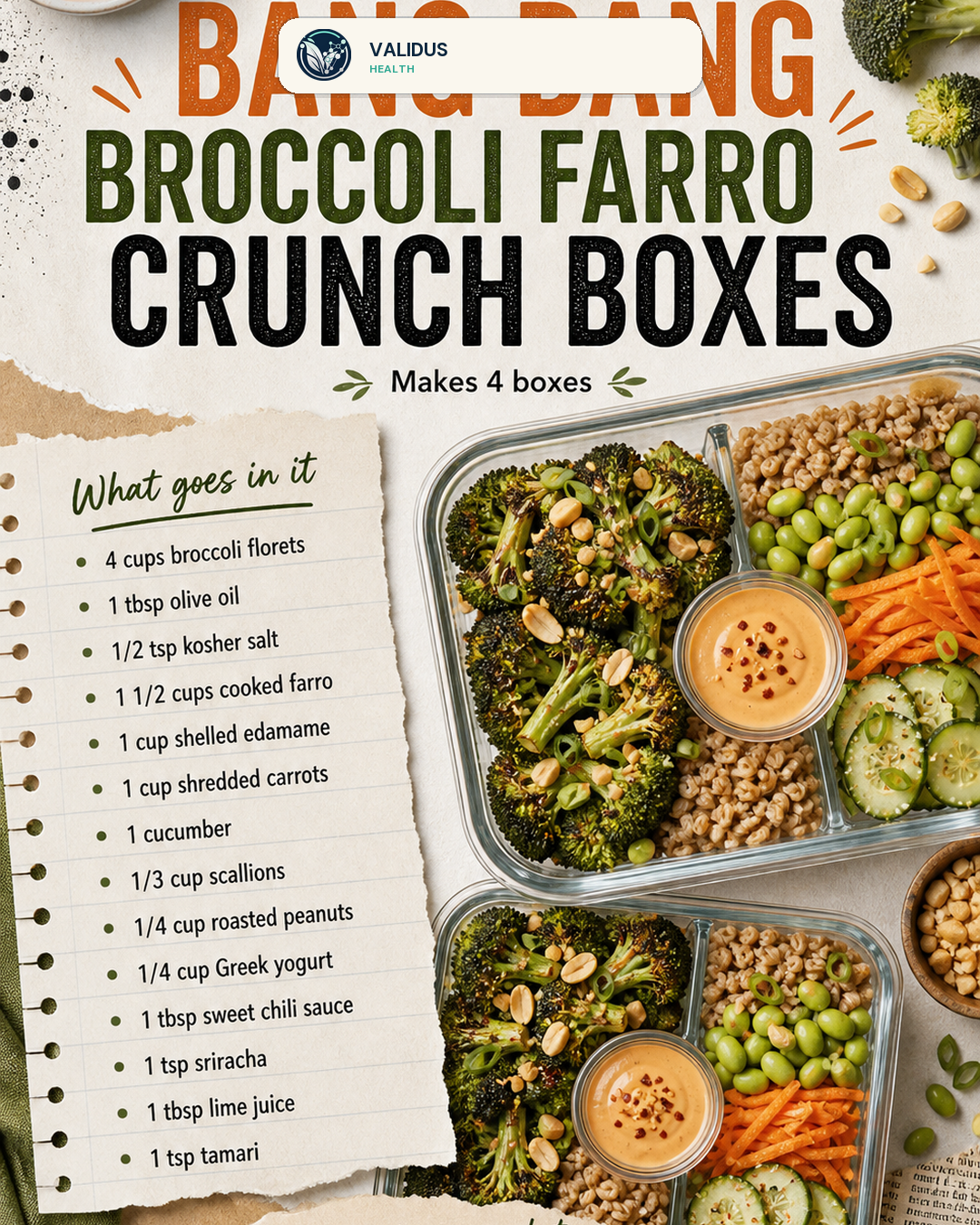 Bang Bang Broccoli Farro Crunch Boxes slide 2