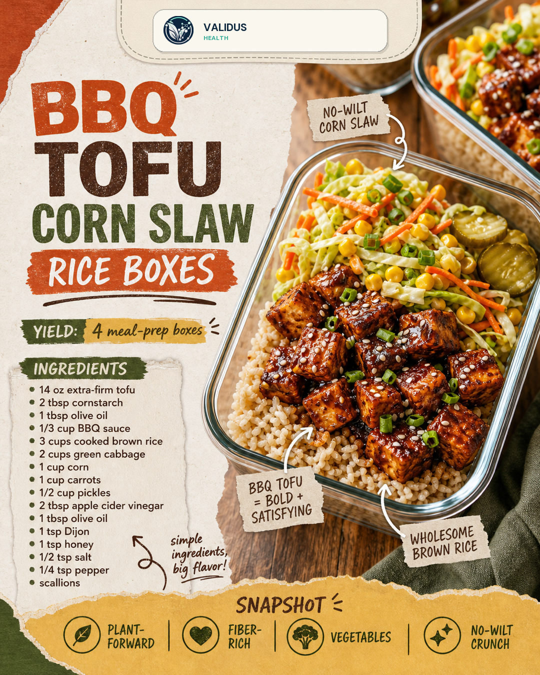 BBQ Tofu Corn Slaw Rice Boxes slide 2