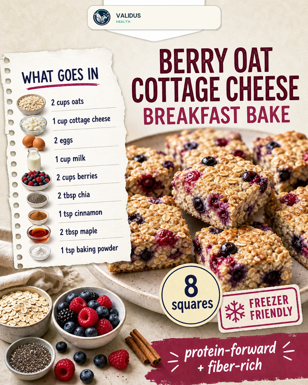 Berry Oat Cottage Cheese Breakfast Bake slide 2