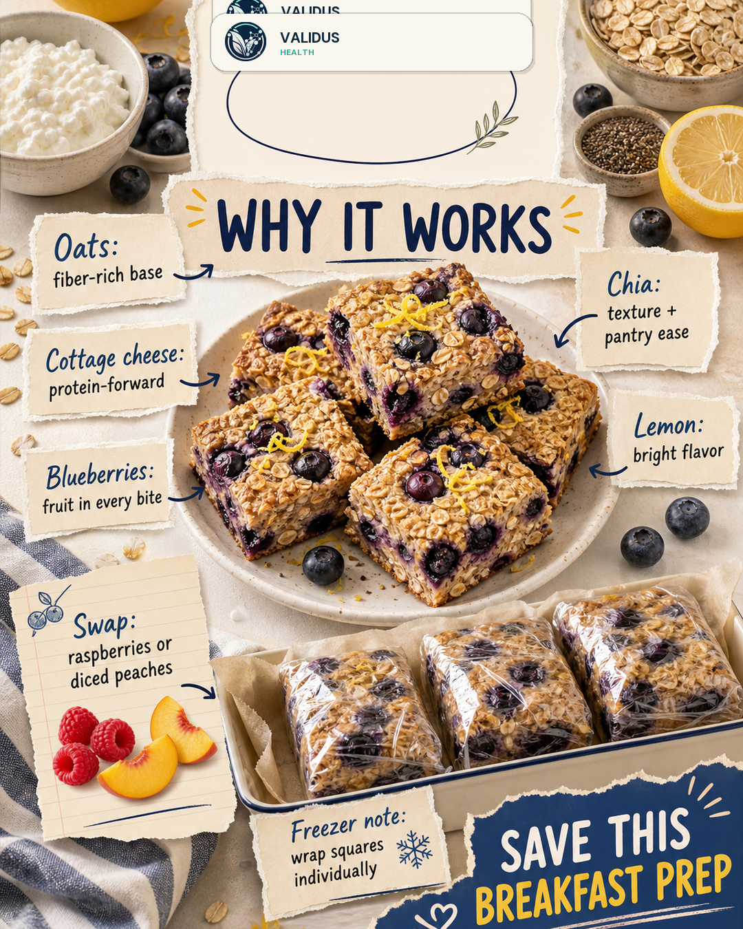 Blueberry-Lemon Cottage Cheese Oat Bake Squares slide 4