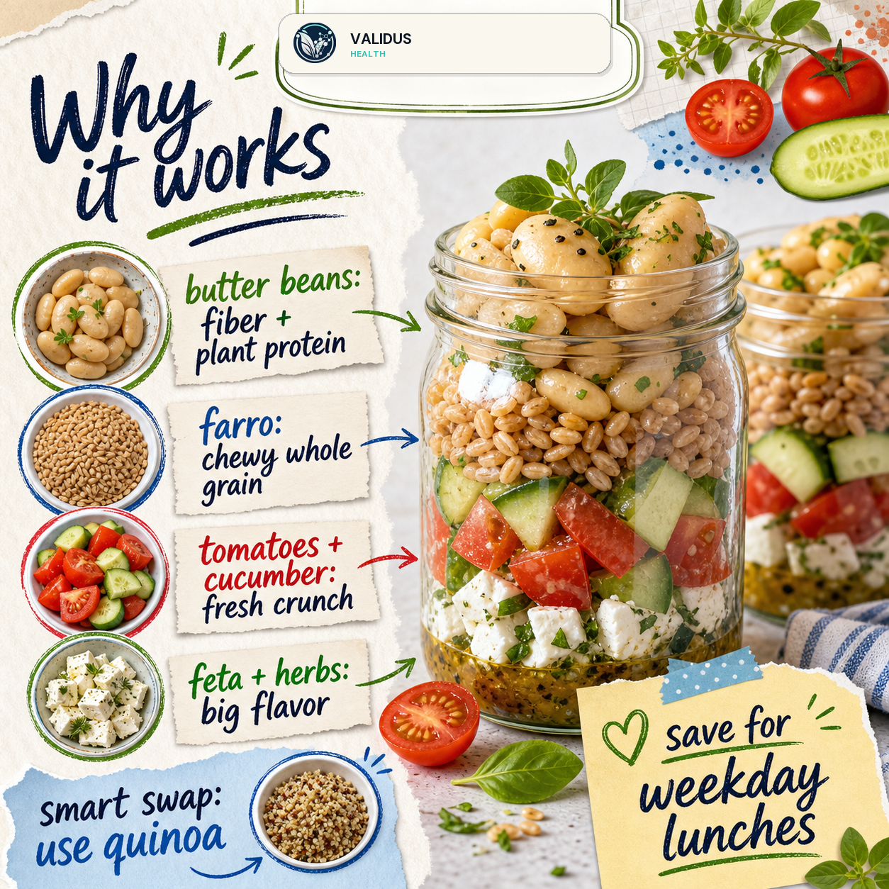 Butter Bean Tomato Farro Lunch Jars slide 4