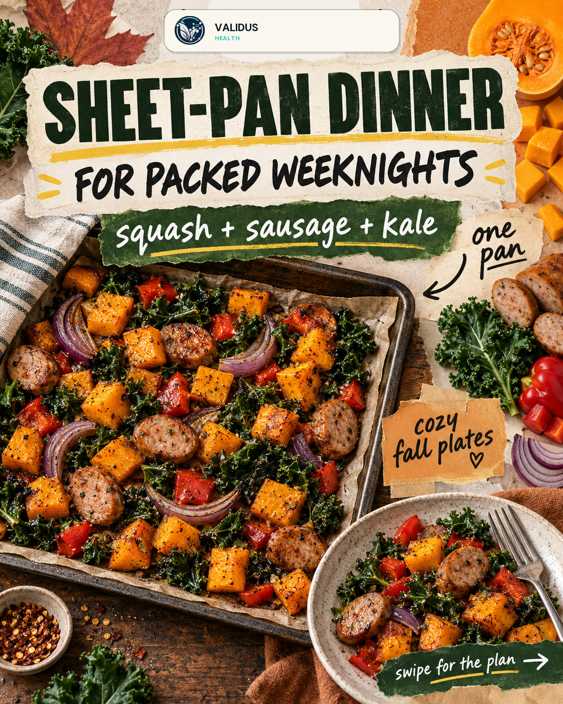 Chicken Sausage Squash Kale Sheet-Pan Plates