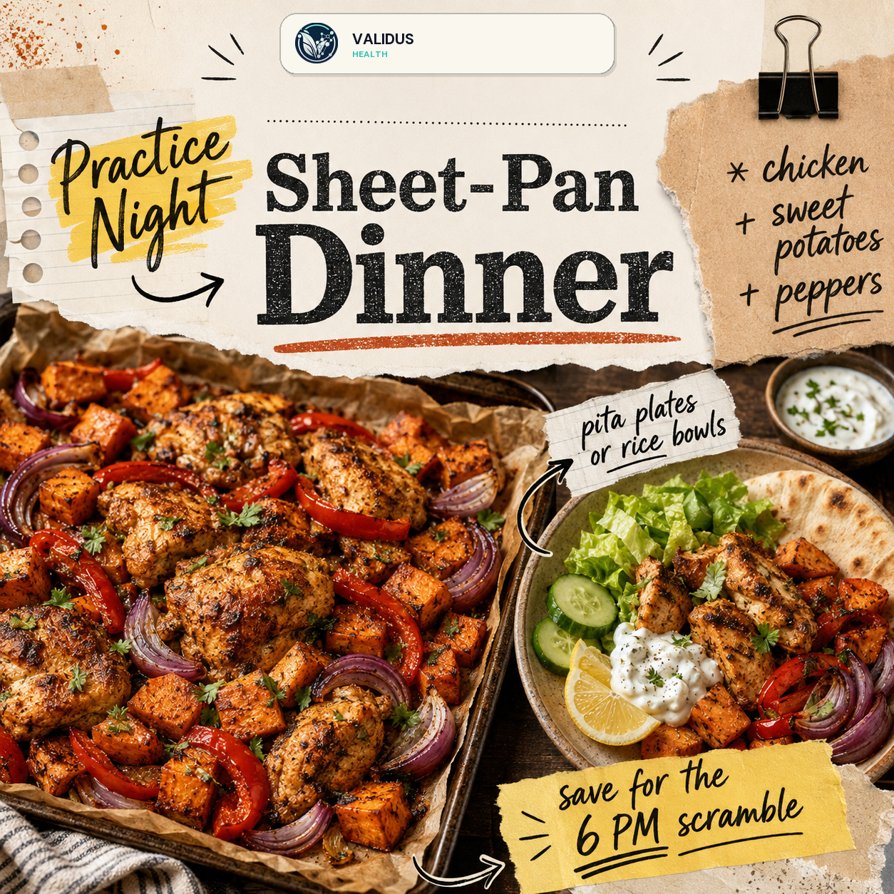 Chicken Shawarma Sweet Potato Pepper Sheet-Pan Plates