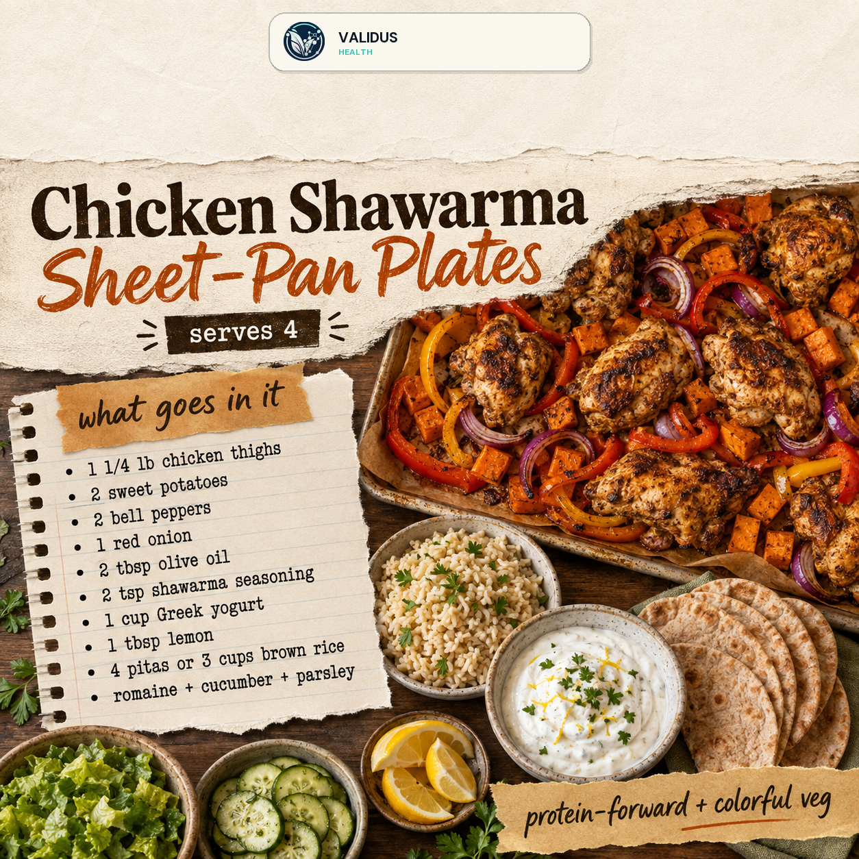 Chicken Shawarma Sweet Potato Pepper Sheet-Pan Plates slide 2