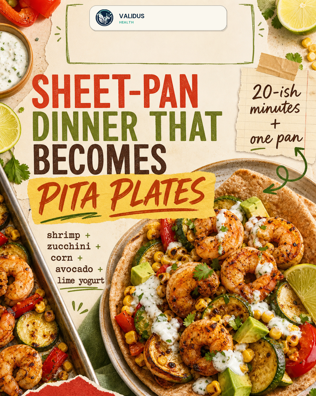 Chili-Lime Shrimp Zucchini Sheet-Pan Pita Plates