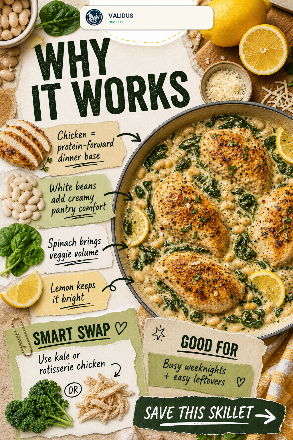 Creamy Lemon Chicken White Bean Skillet slide 4
