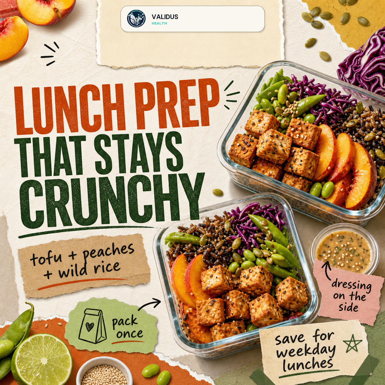 Crispy Tofu Peach Wild Rice Crunch Boxes