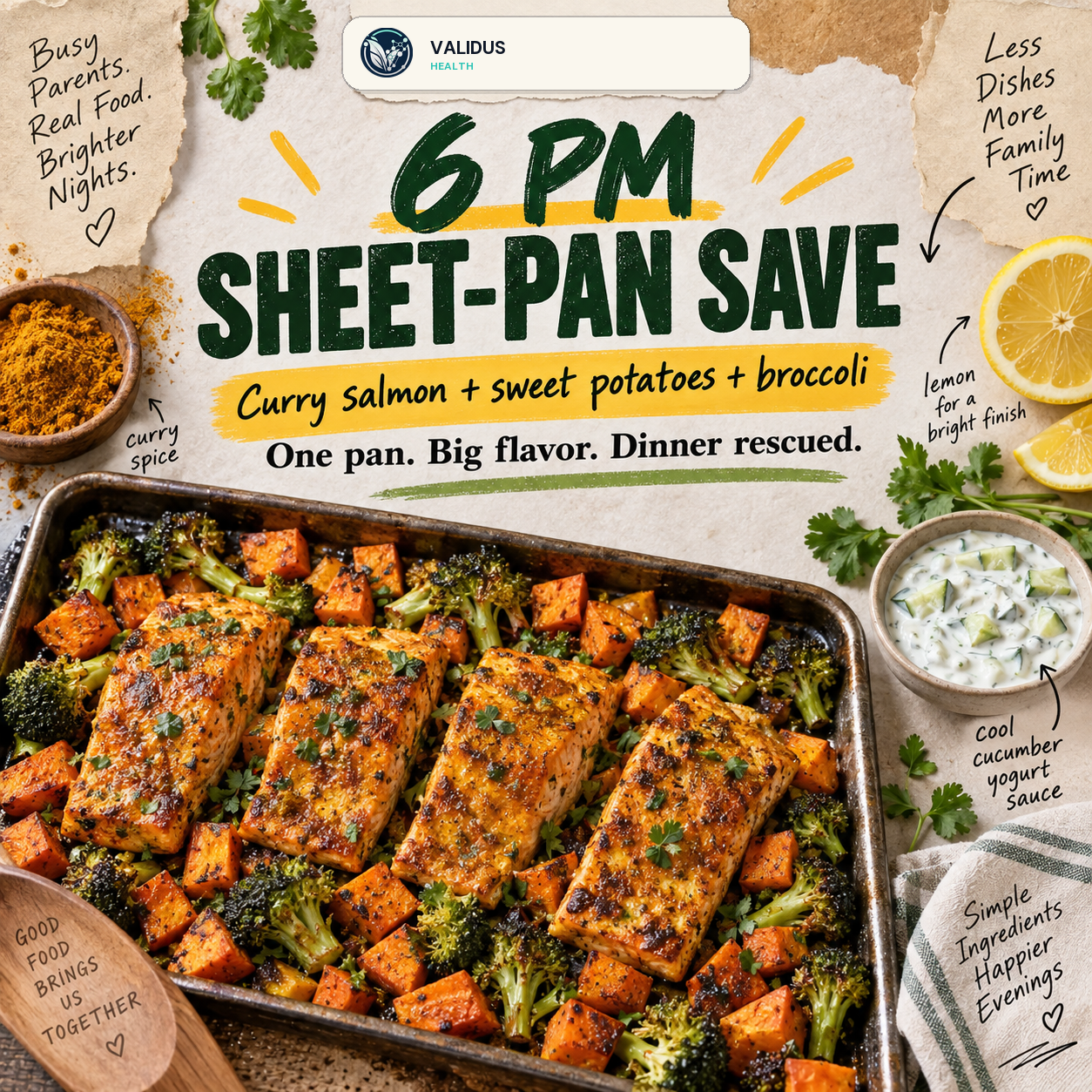 Curry Salmon Sweet Potato Broccoli Sheet-Pan Plates slide 1