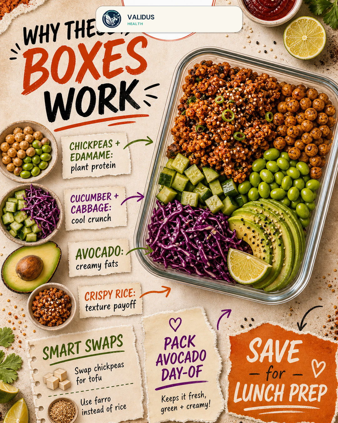 Gochujang Crispy Rice Avocado Chickpea Boxes slide 4