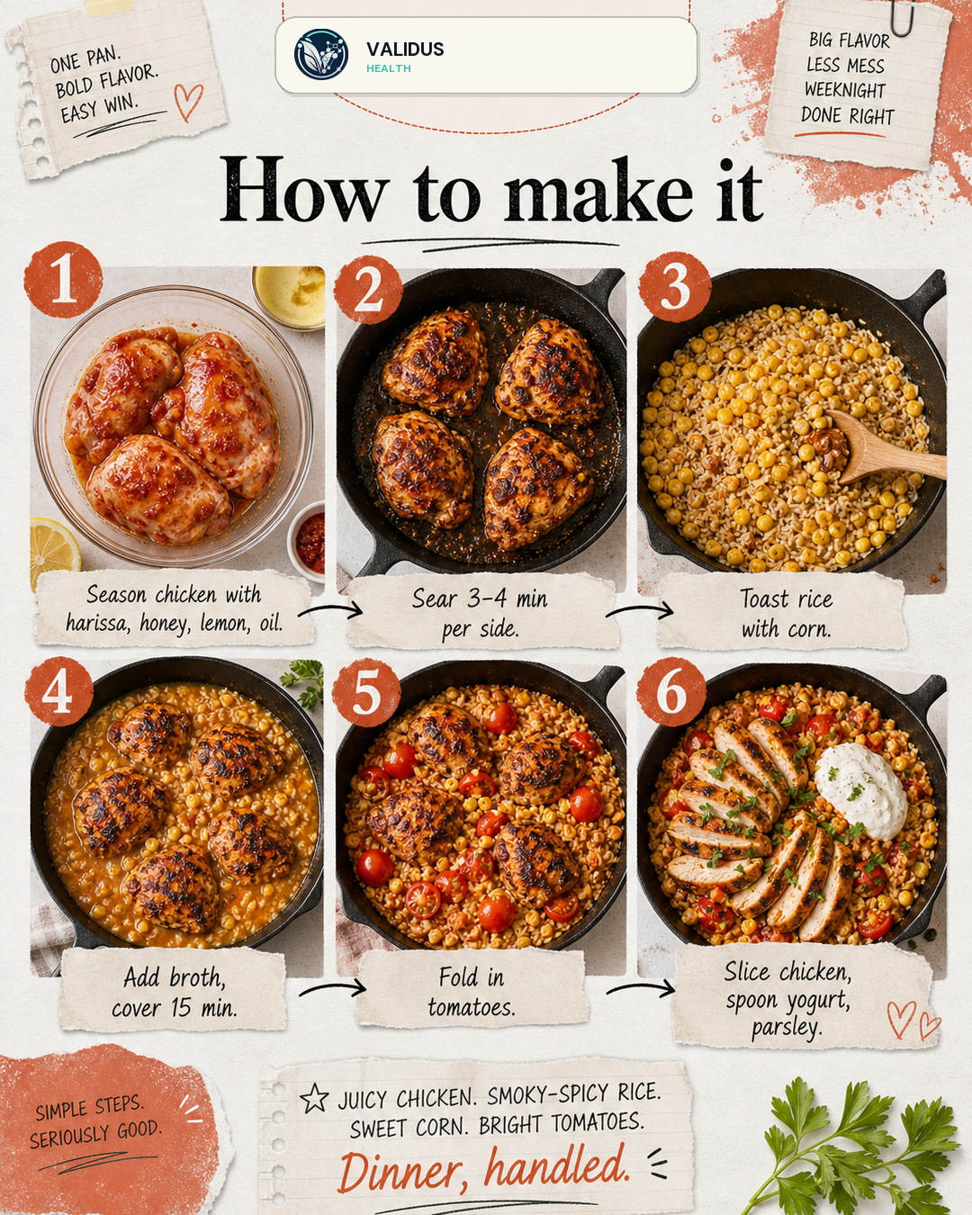 Harissa Honey Chicken Corn Rice Skillet slide 3