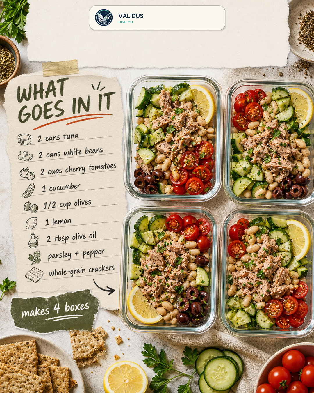 Lemon-Herb Tuna White Bean Tomato Boxes slide 2