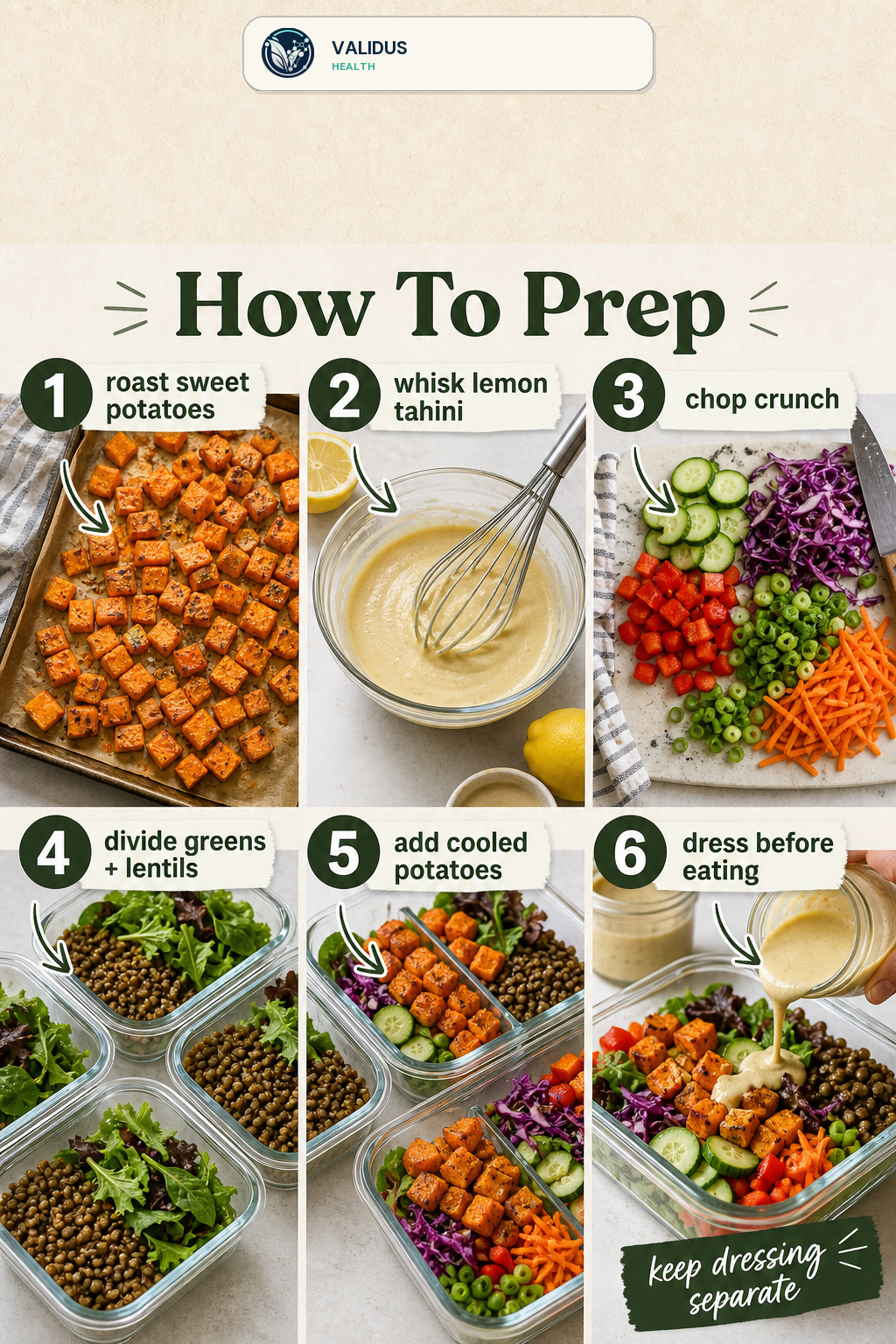 Lentil Sweet Potato Big Salad Prep Boxes slide 3