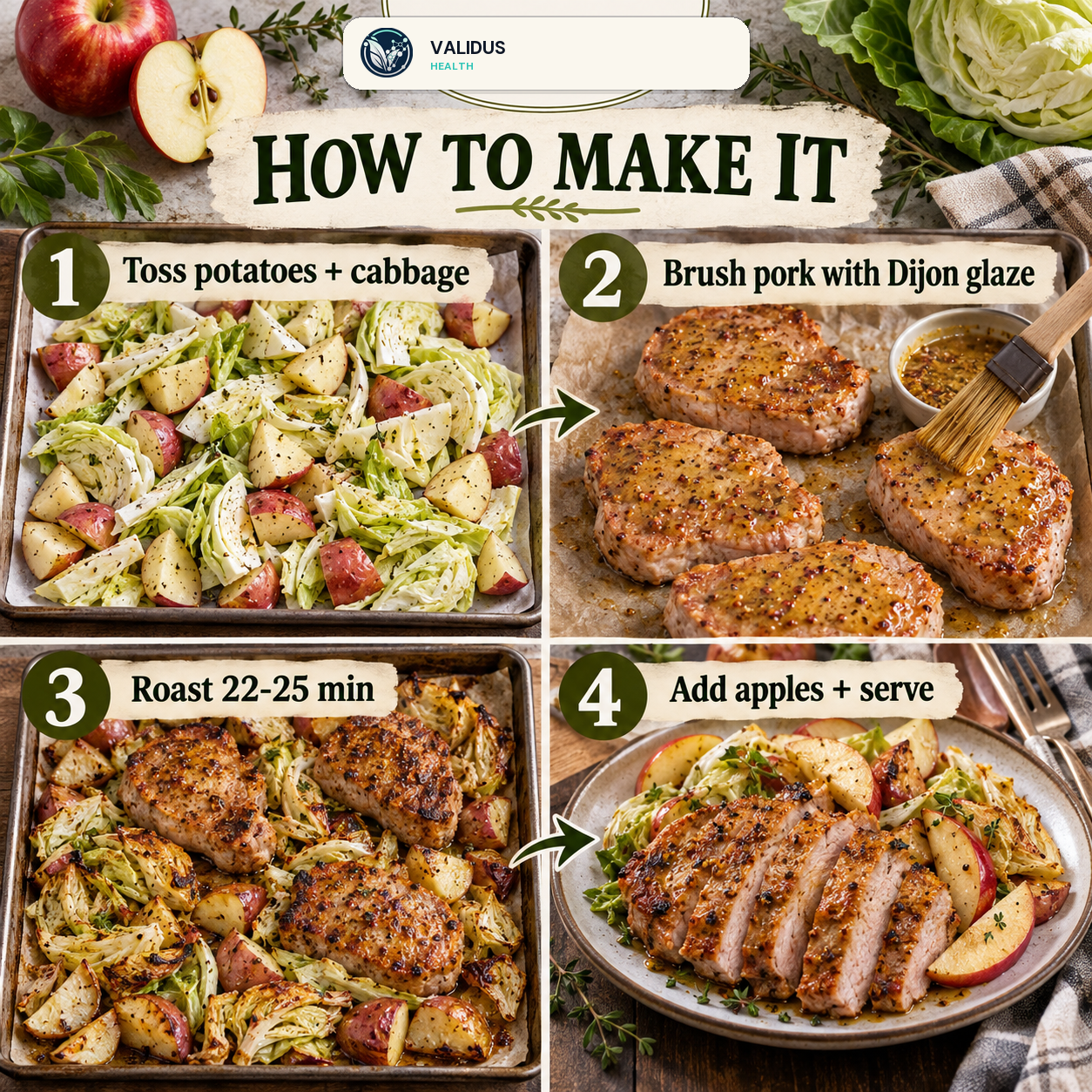 Maple Dijon Pork Apple Cabbage Sheet-Pan Plates slide 3