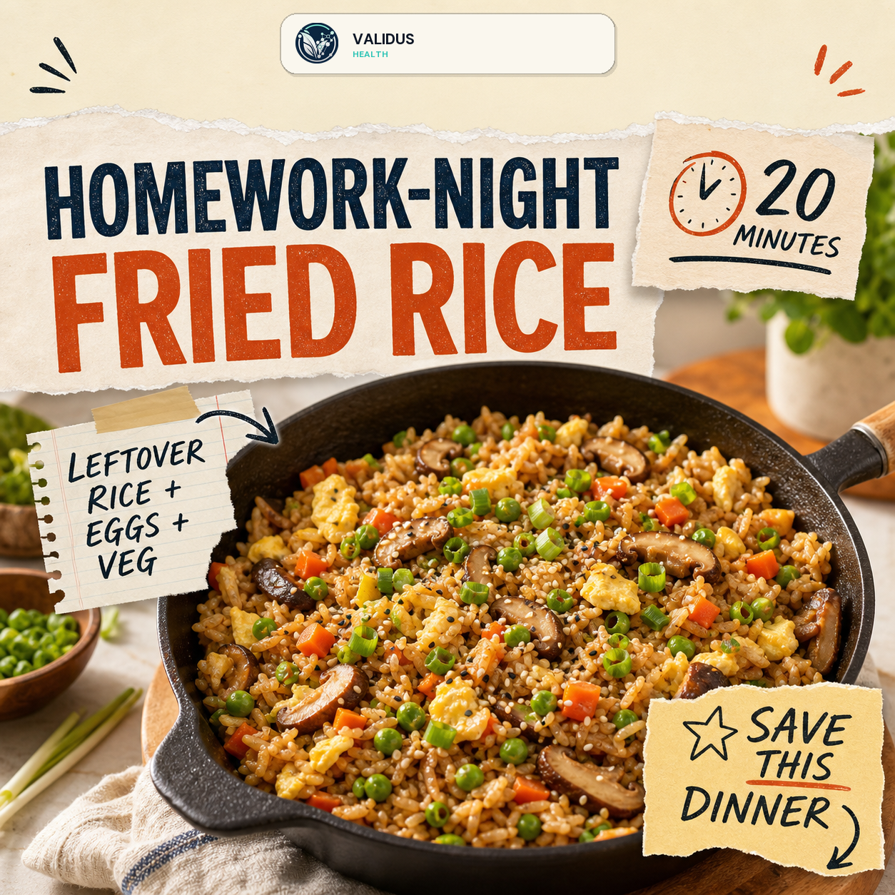 Miso Mushroom Egg Fried Rice Skillet
