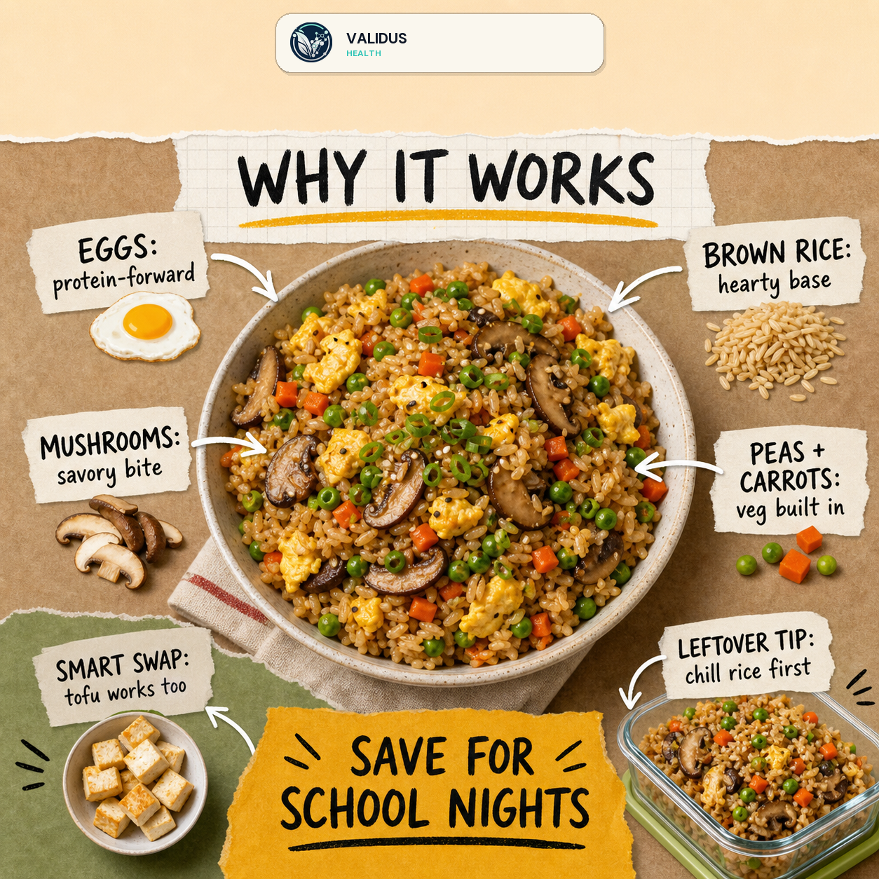 Miso Mushroom Egg Fried Rice Skillet slide 4