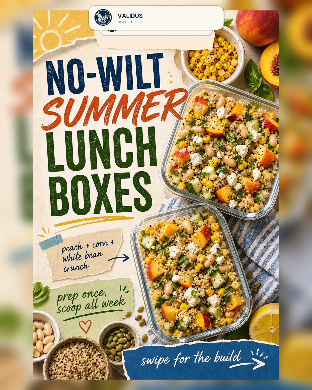 Peach-Corn White Bean Quinoa Salad Boxes