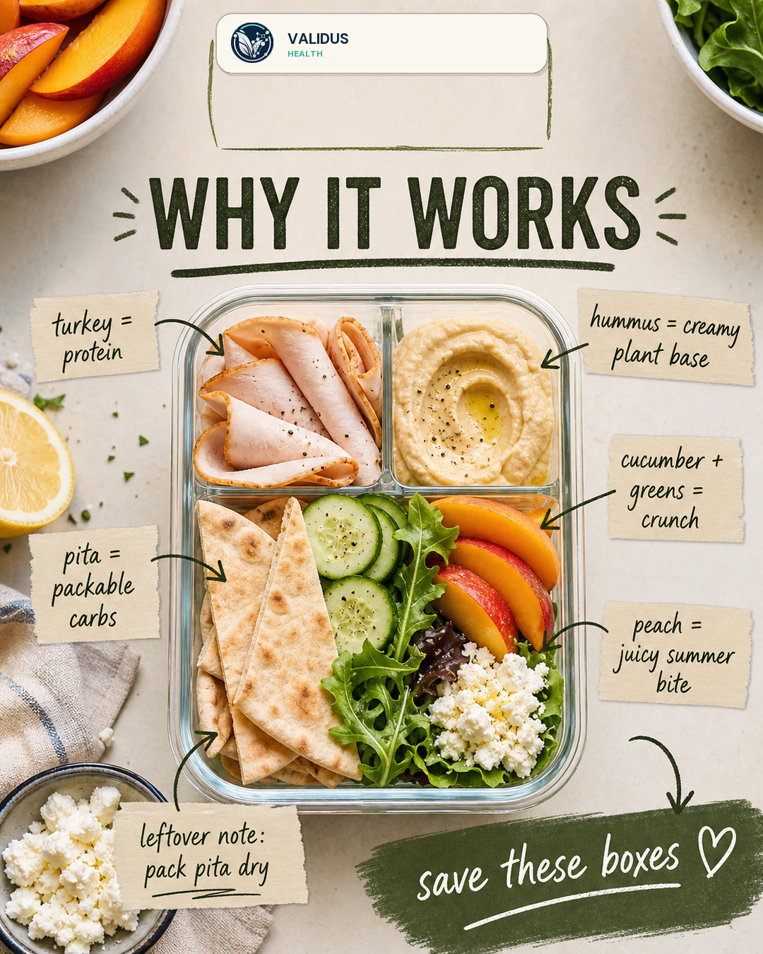 Peach-Cucumber Turkey Hummus Pita Boxes slide 4