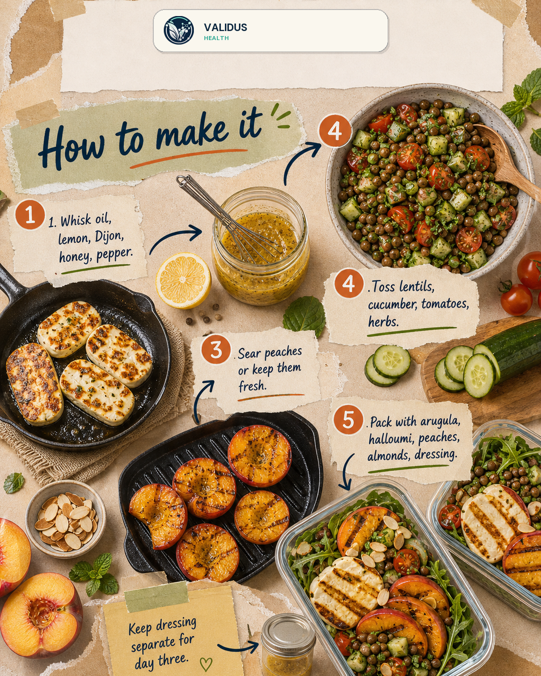 Peach Halloumi Lentil Cucumber Boxes slide 3