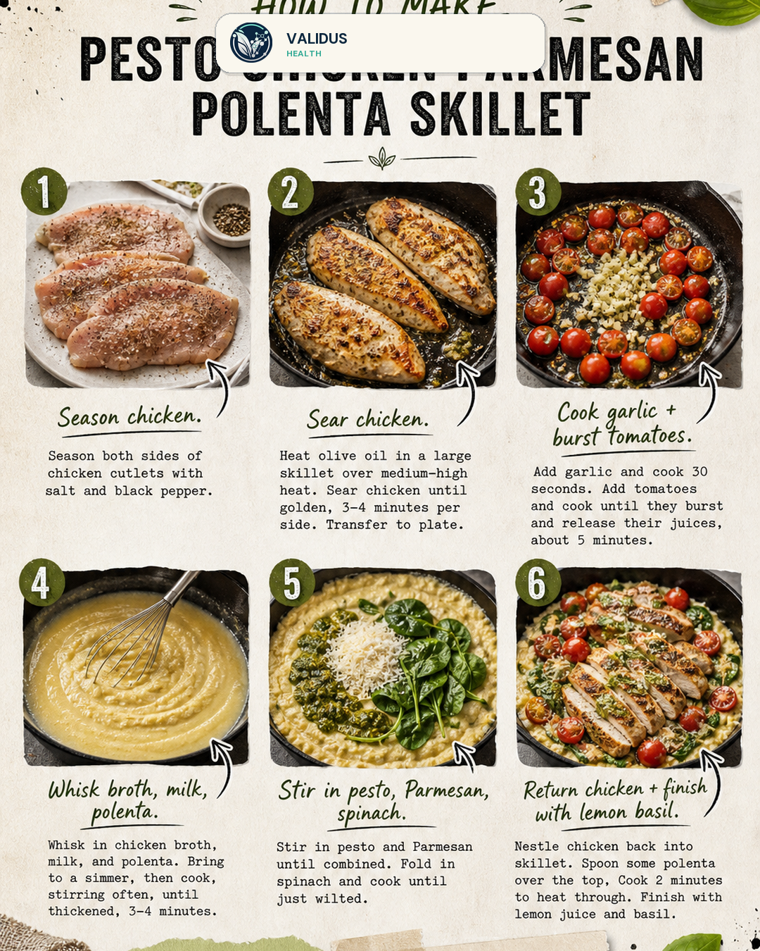 Pesto Chicken Parmesan Polenta Skillet slide 3