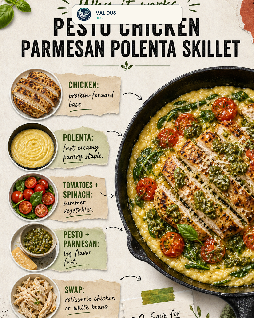 Pesto Chicken Parmesan Polenta Skillet slide 4