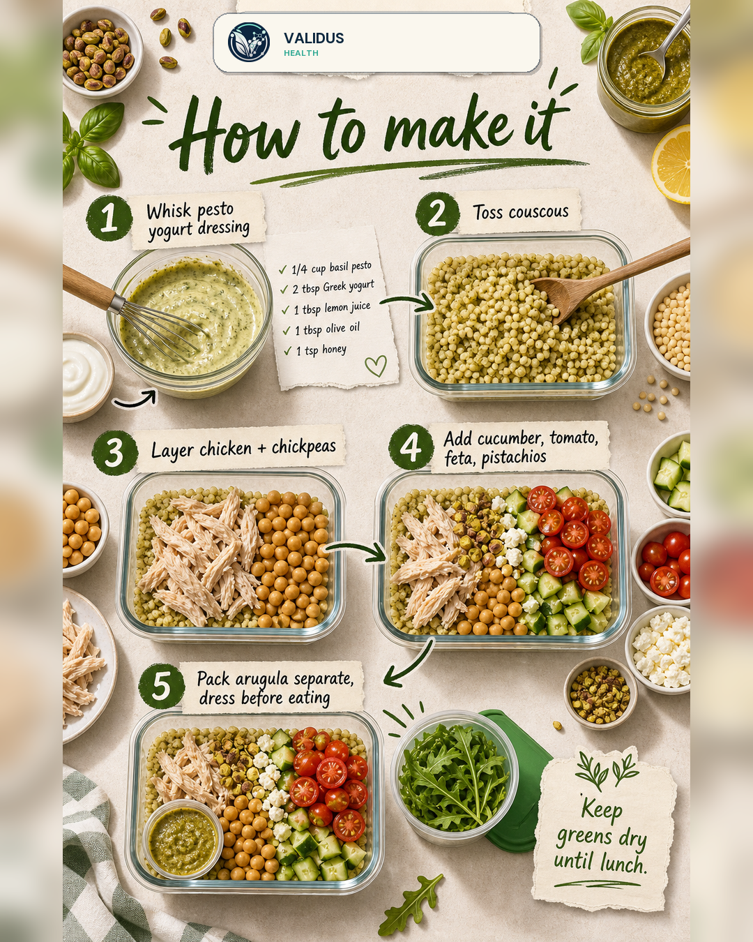 Pistachio Pesto Chicken Couscous Salad Boxes slide 3