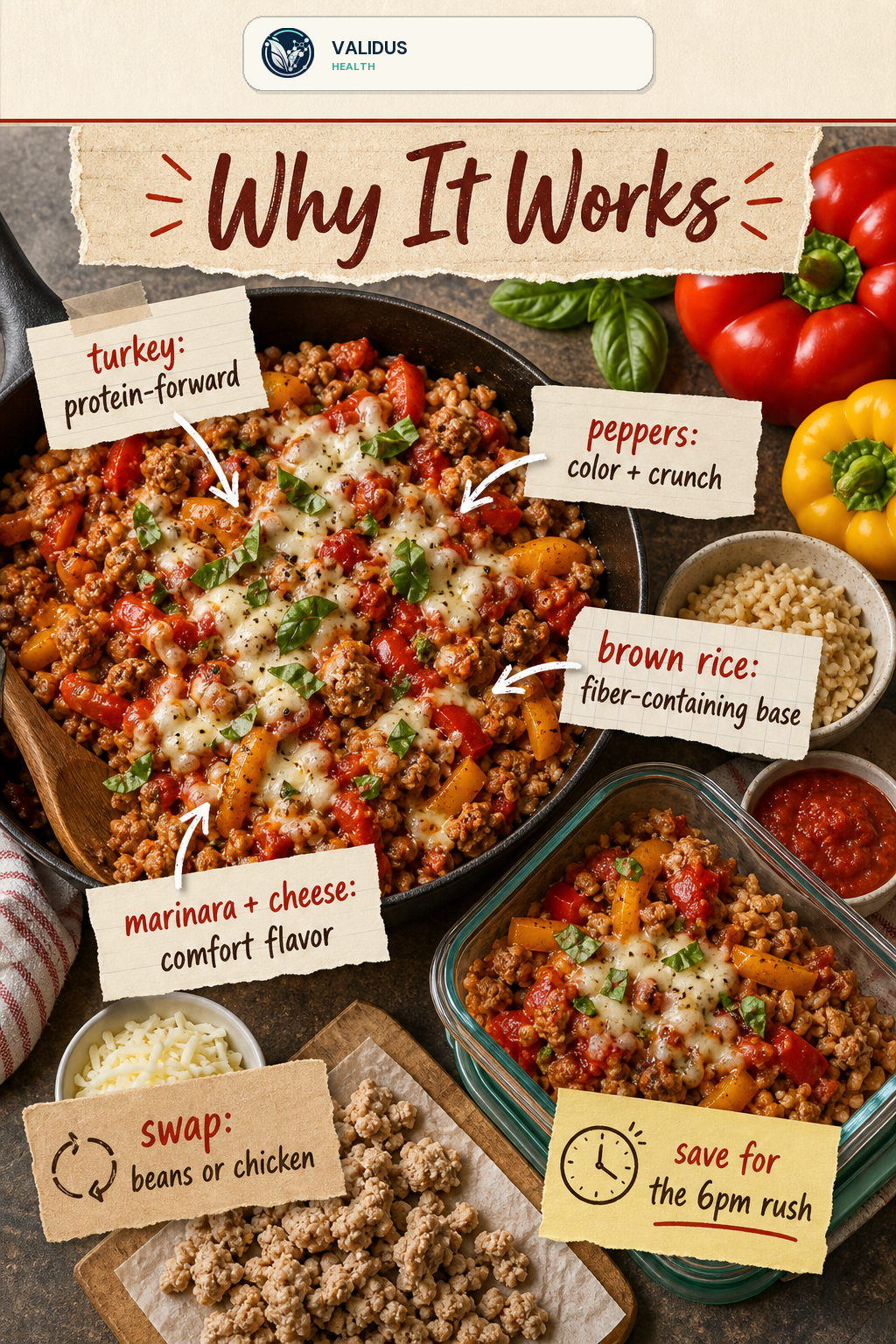 Pizza-Stuffed Pepper Turkey Rice Skillet slide 4