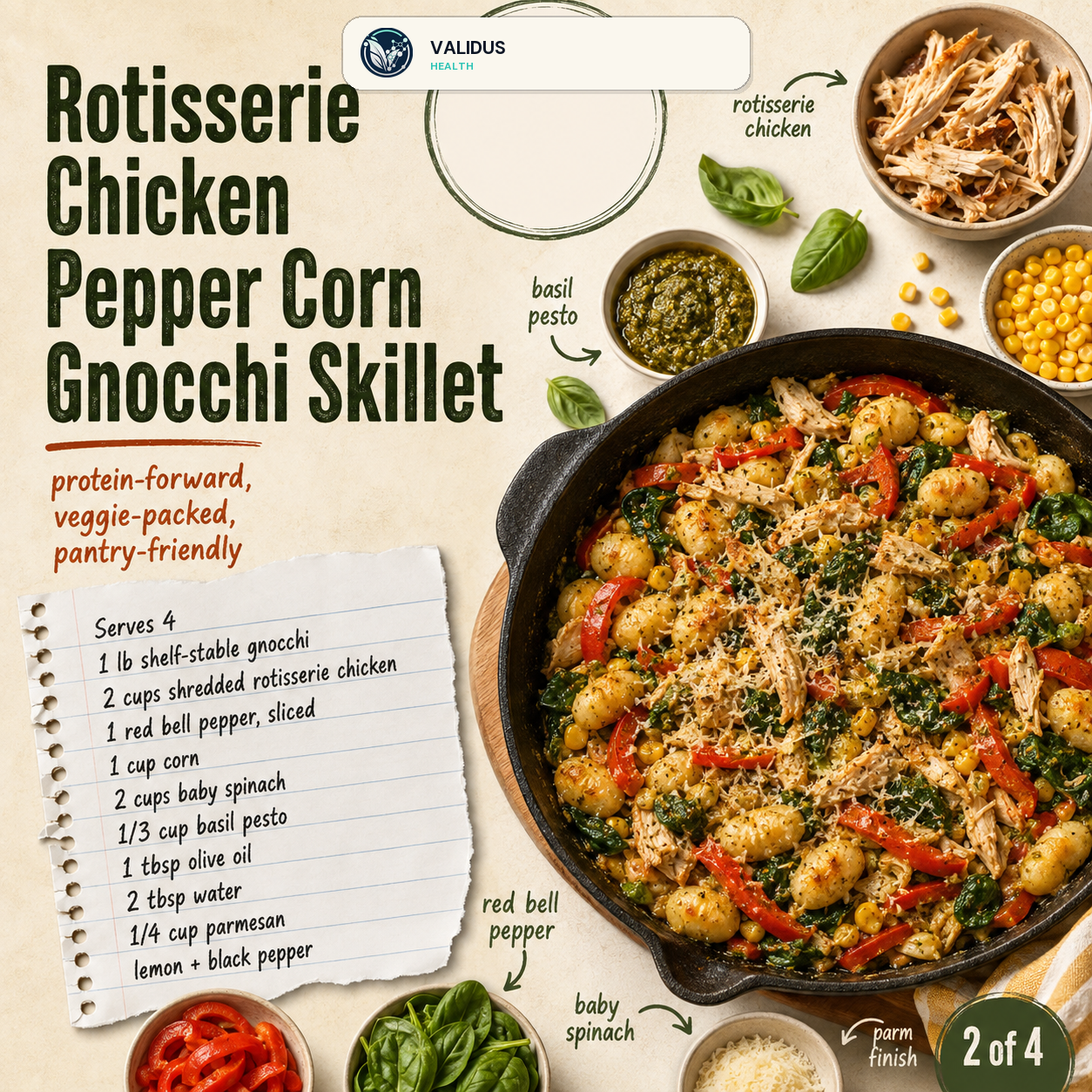 Rotisserie Chicken Pepper Corn Gnocchi Skillet slide 2