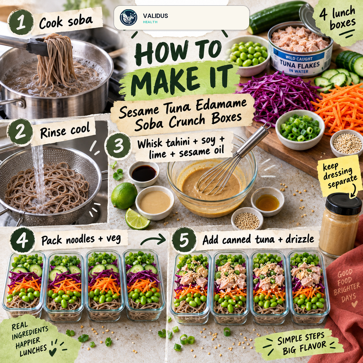 Sesame Tuna Edamame Soba Crunch Boxes slide 3