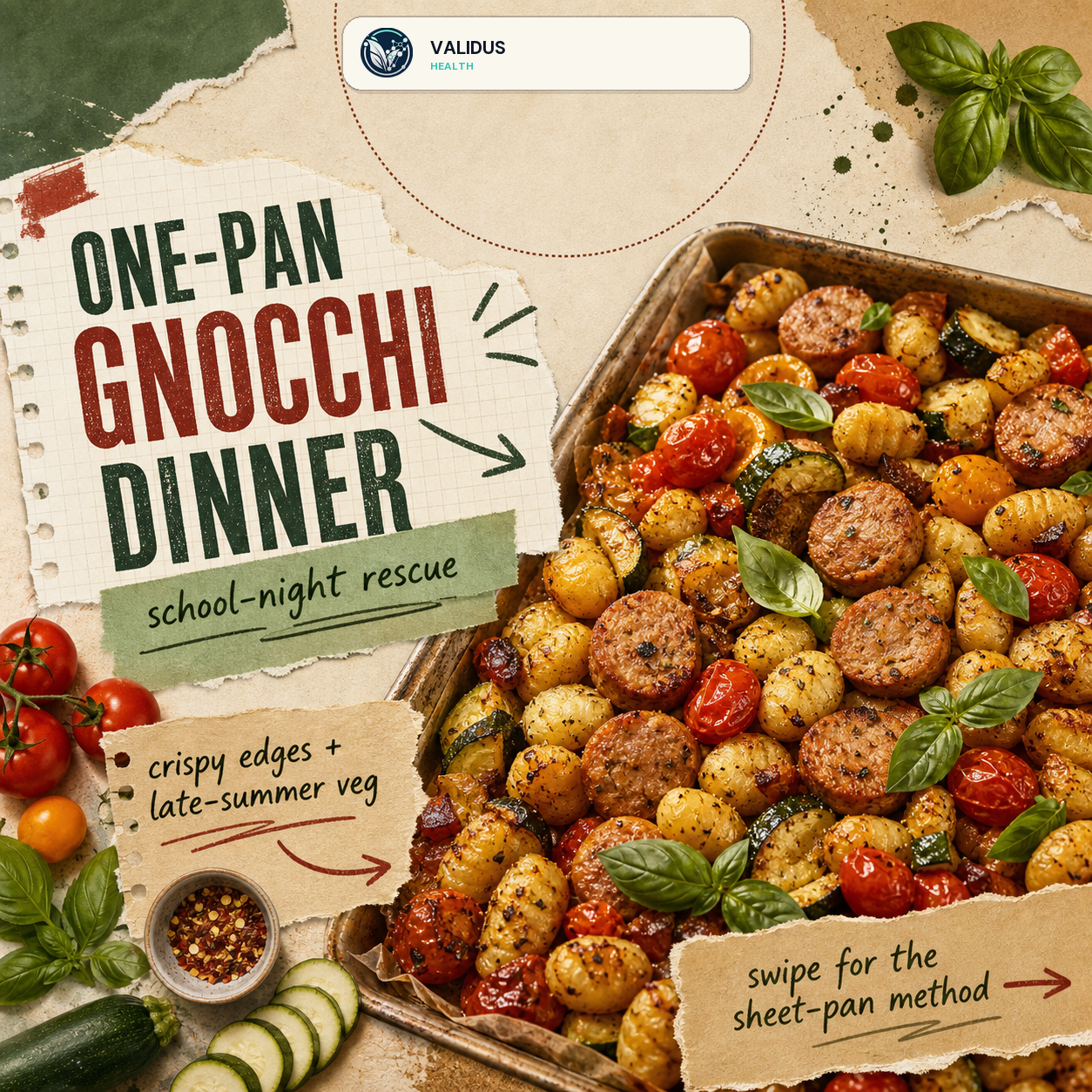 Sheet-Pan Chicken Sausage Tomato Gnocchi