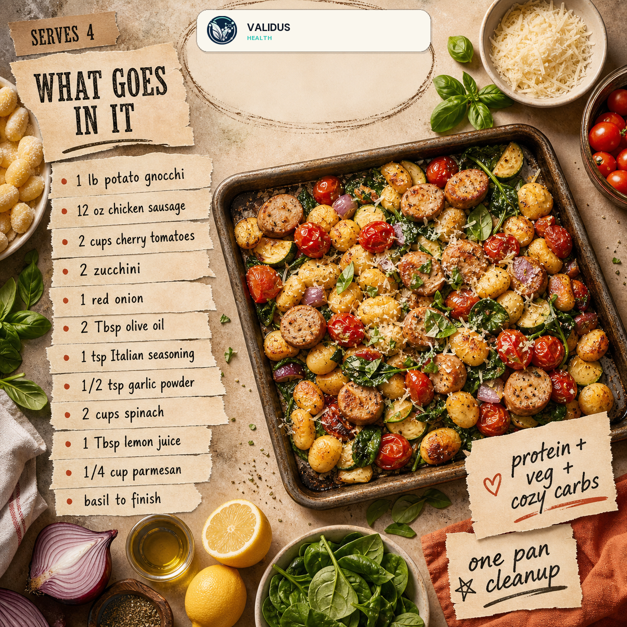 Sheet-Pan Chicken Sausage Tomato Gnocchi slide 2
