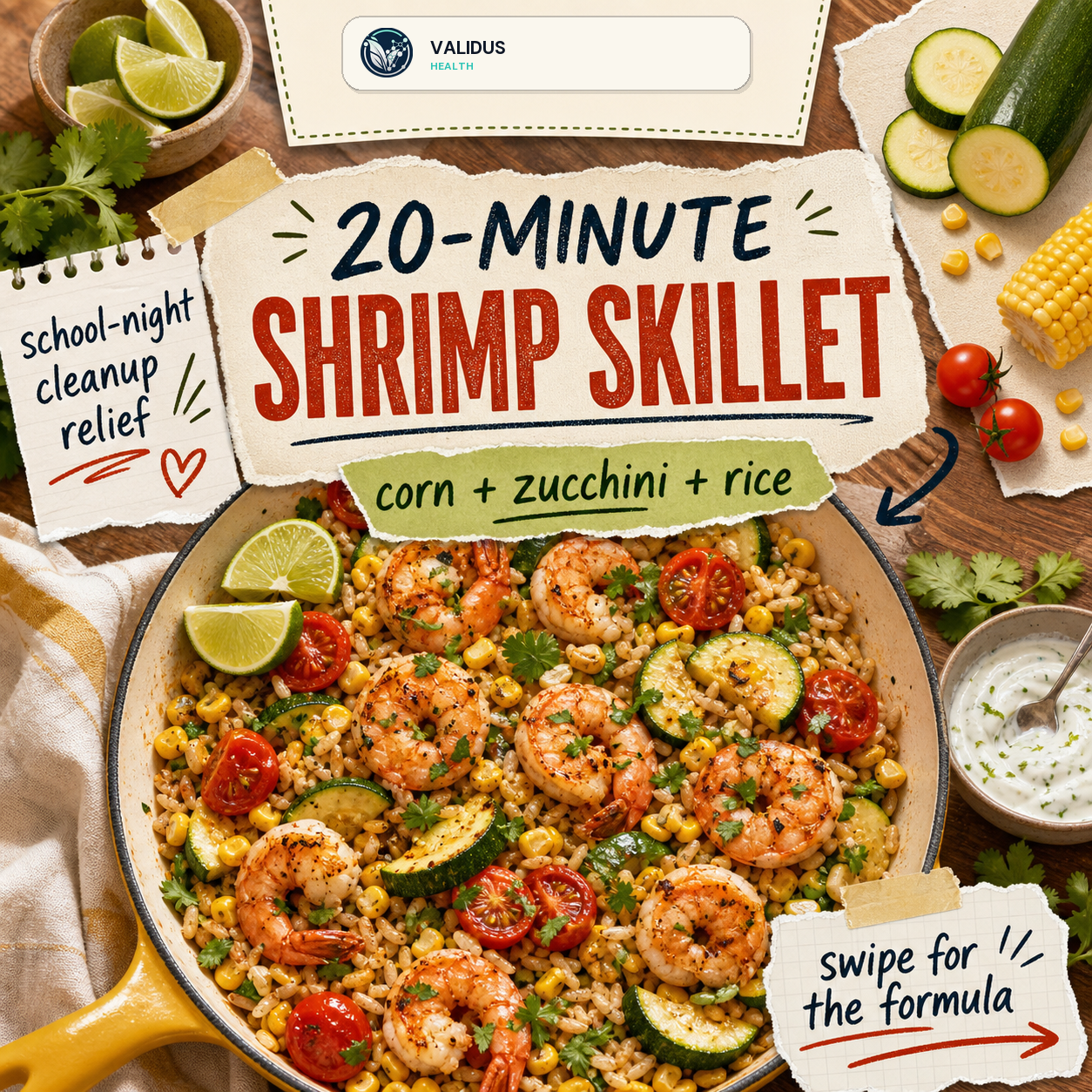 Shrimp Corn Zucchini Rice Skillet
