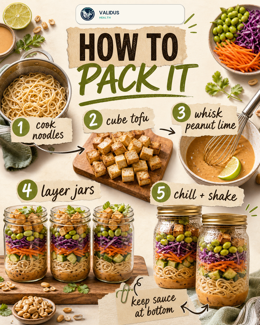 Thai Peanut Tofu Edamame Noodle Jars slide 3