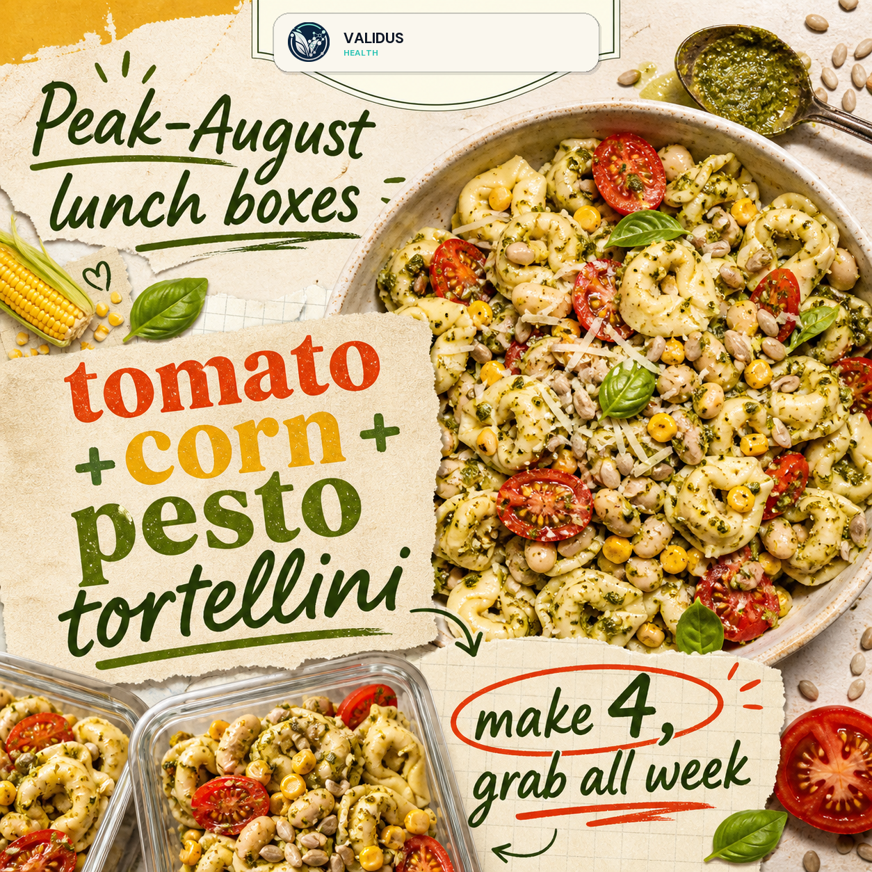 Tomato Corn White Bean Pesto Tortellini Prep Boxes
