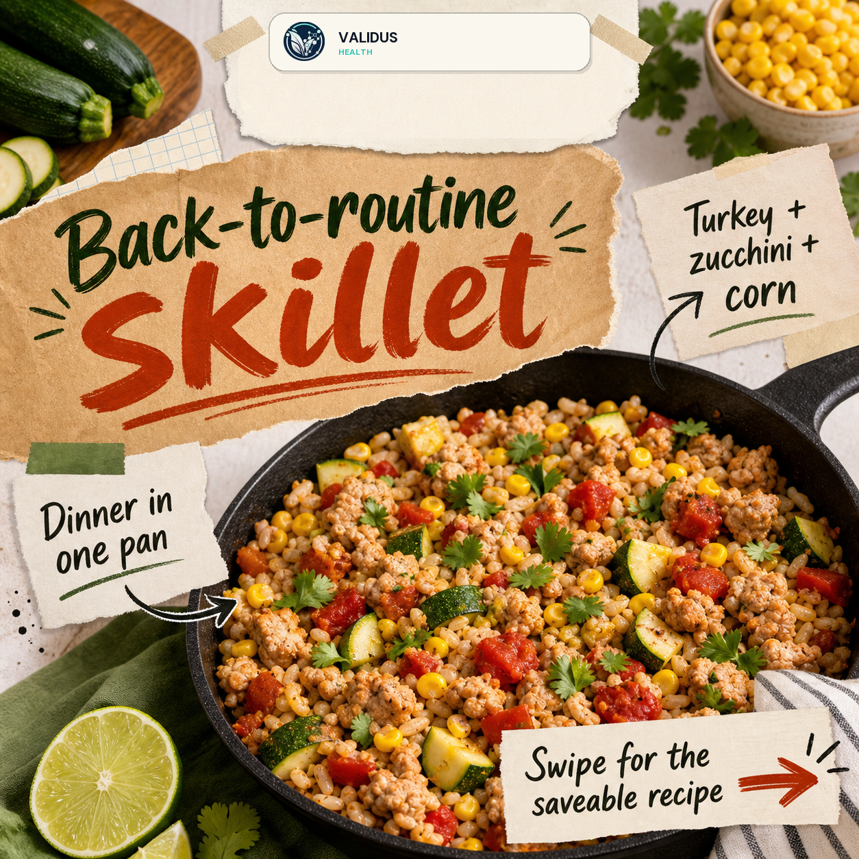 Turkey Zucchini Corn Rice Skillet
