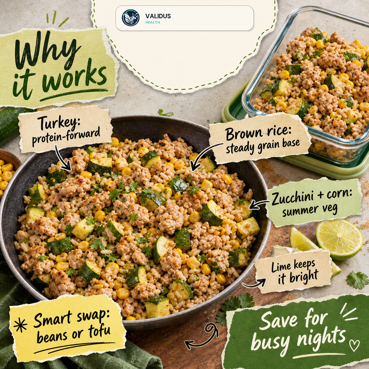 Turkey Zucchini Corn Rice Skillet slide 4