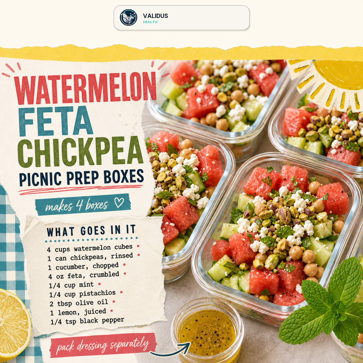 Watermelon Feta Chickpea Picnic Prep Boxes slide 2