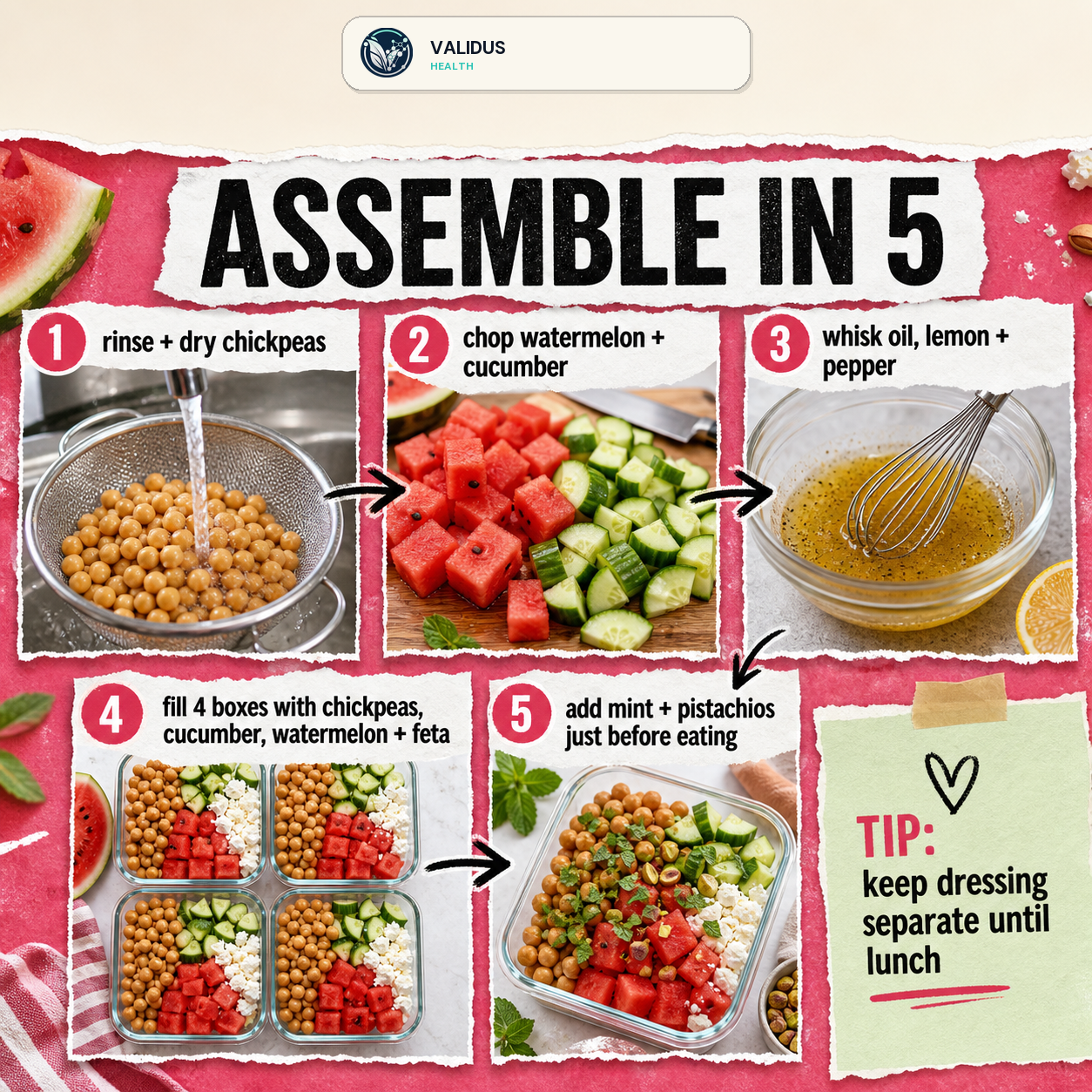 Watermelon Feta Chickpea Picnic Prep Boxes slide 3