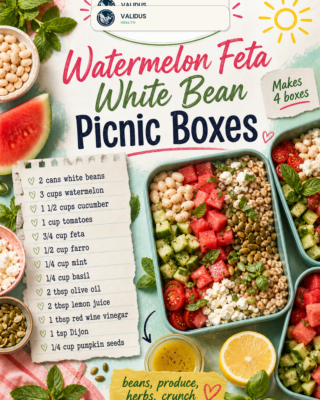 Watermelon Feta White Bean Picnic Boxes slide 2