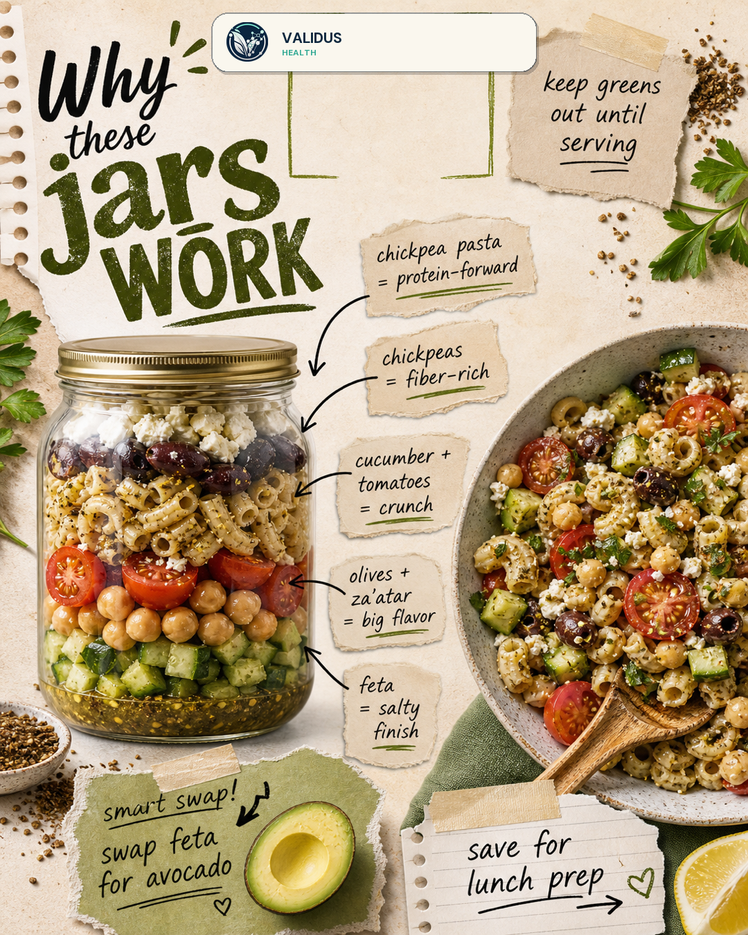 Za'atar Chickpea Pasta Salad Jars slide 4